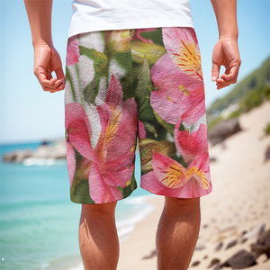 Alstroemeria Flower Print Men's Cargo Shorts