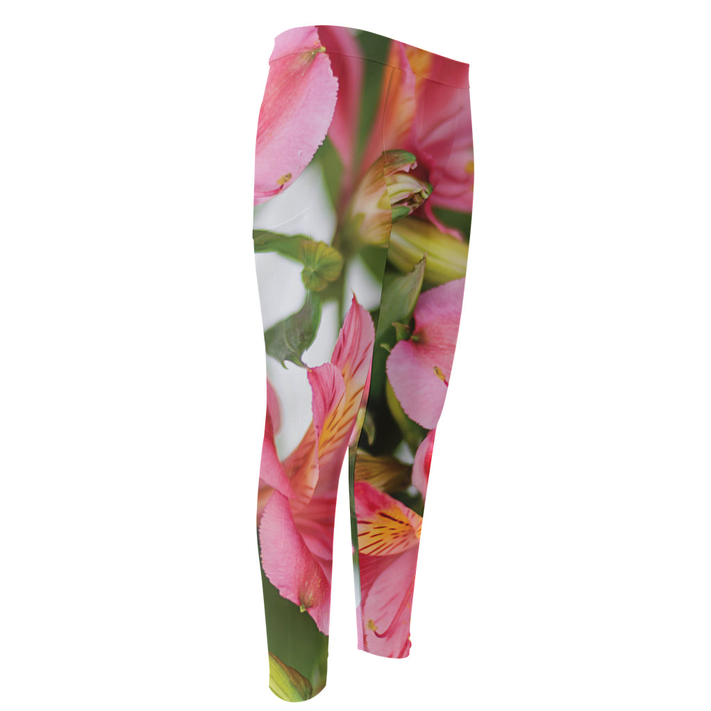 Alstroemeria Flower Print Men's Compression Pants