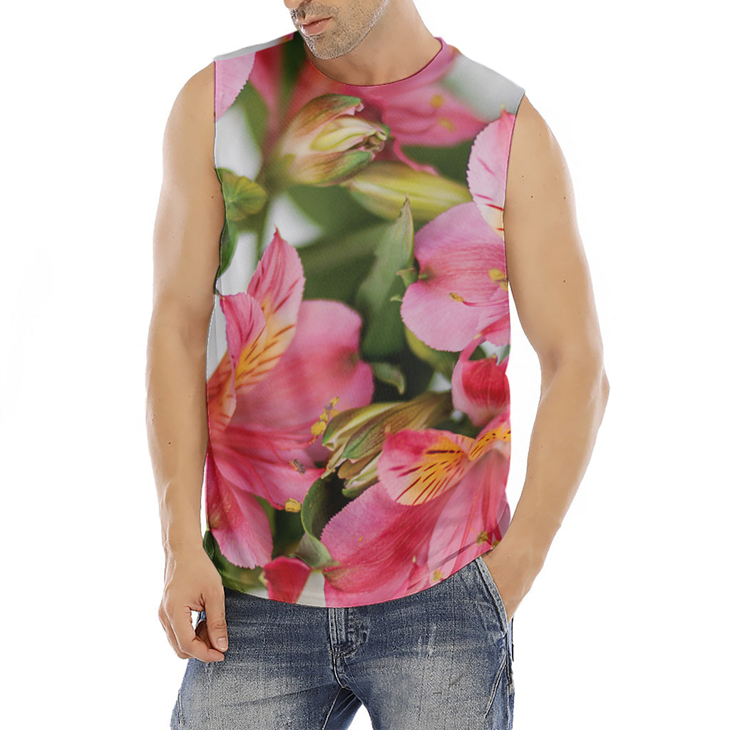 Alstroemeria Flower Print Men's Fitness Tank Top