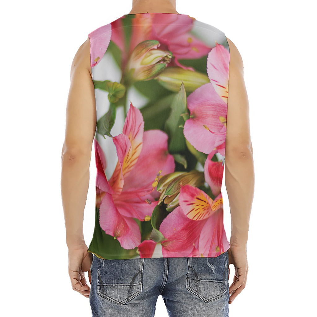 Alstroemeria Flower Print Men's Fitness Tank Top