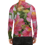 Alstroemeria Flower Print Men's Long Sleeve Rash Guard