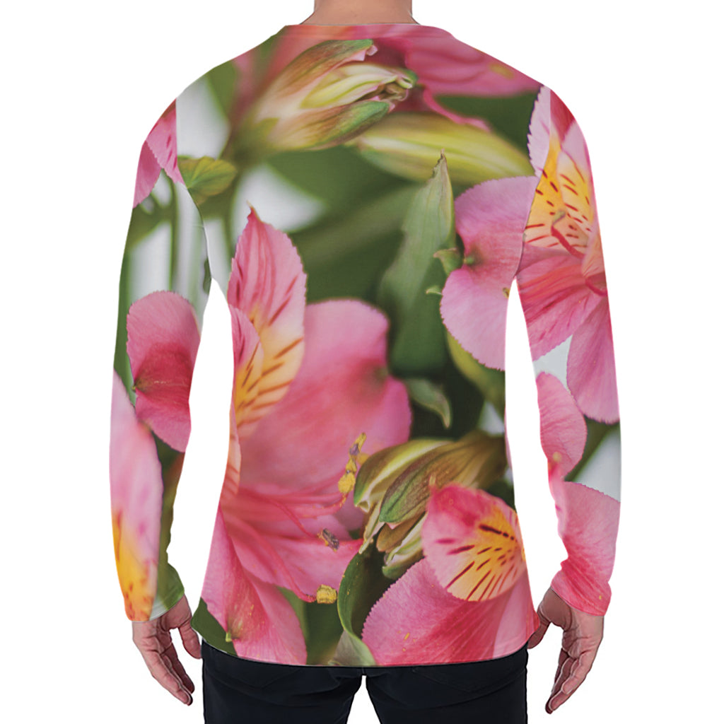 Alstroemeria Flower Print Men's Long Sleeve T-Shirt