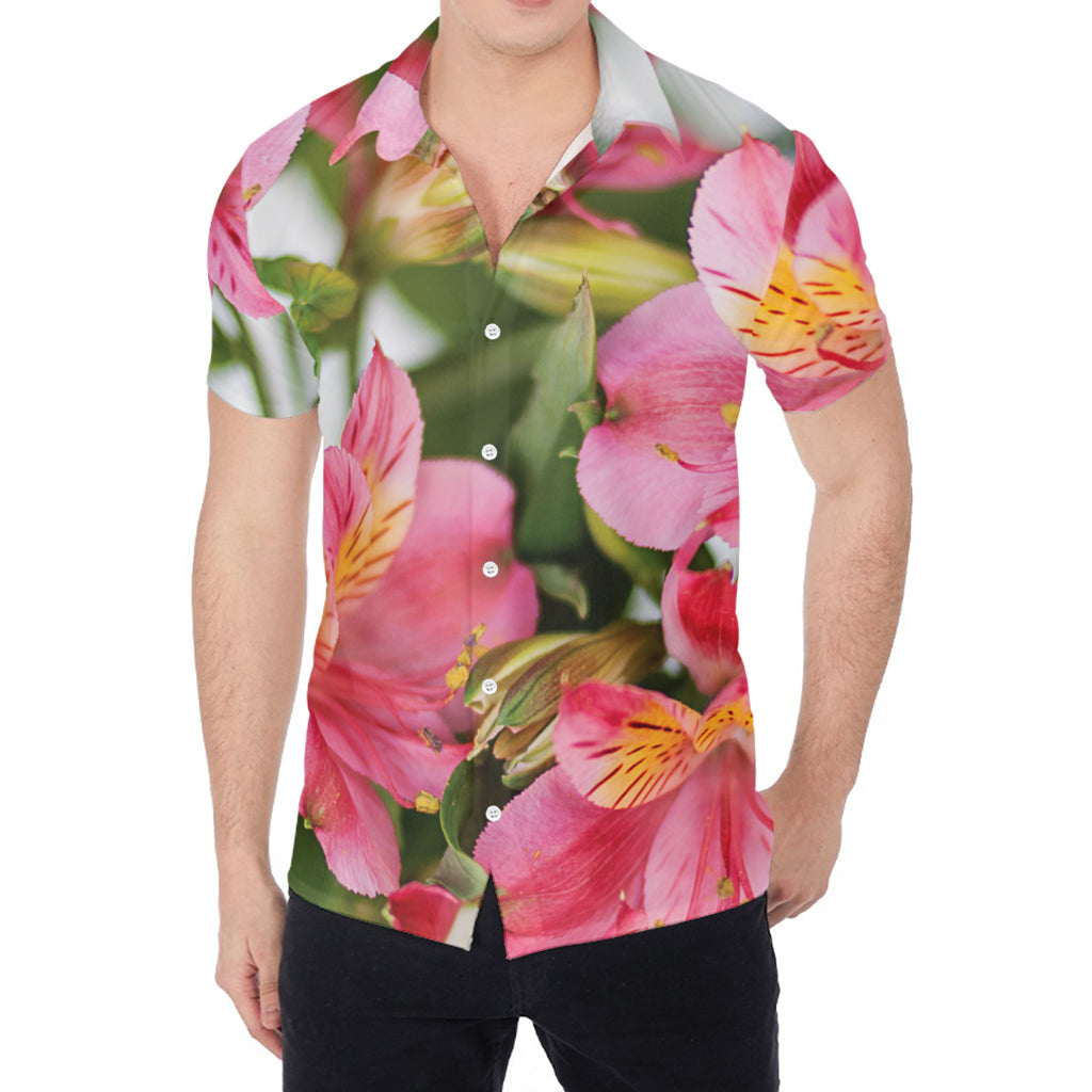 Alstroemeria Flower Print Men's Shirt