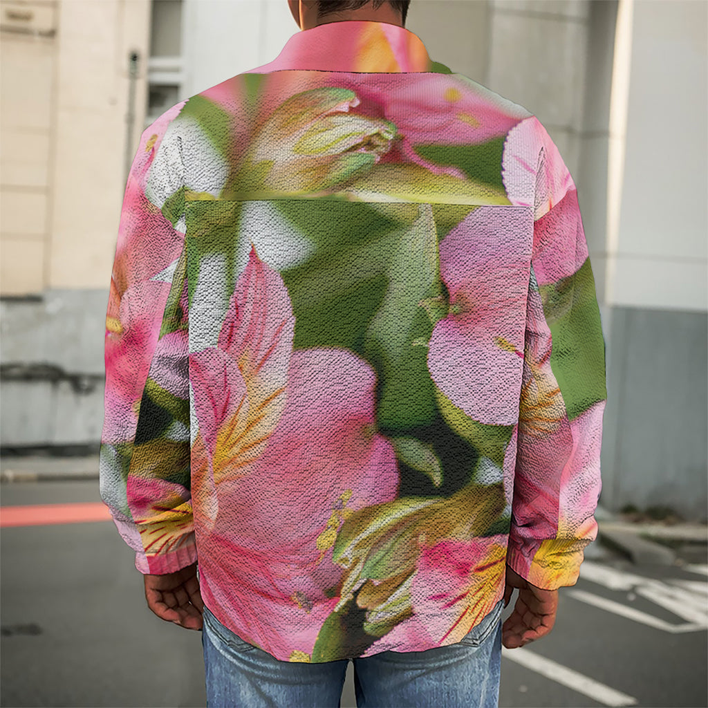 Alstroemeria Flower Print Men's Shirt Jacket