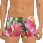 Alstroemeria Flower Print Men's Short Boxer Briefs