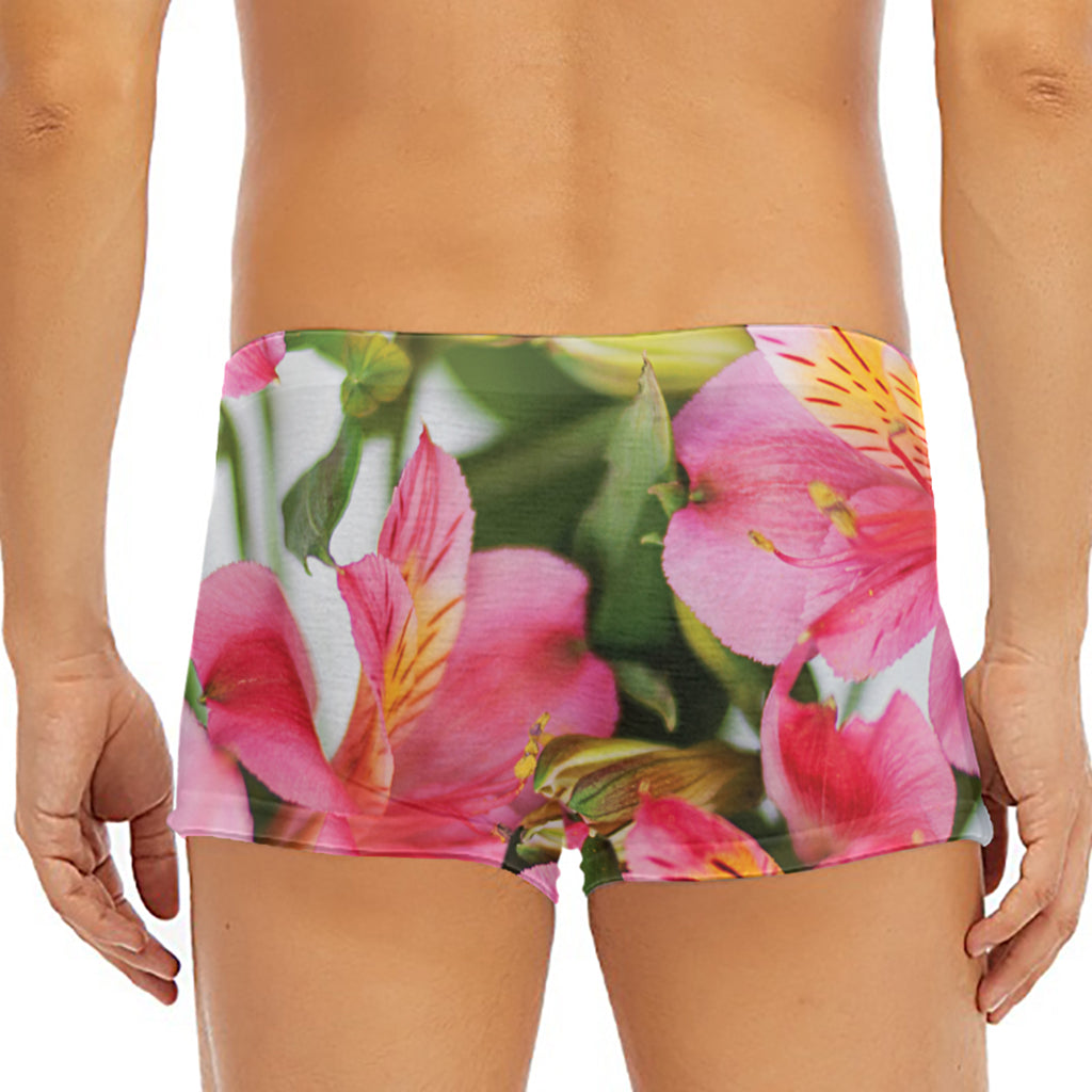 Alstroemeria Flower Print Men's Short Boxer Briefs