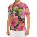 Alstroemeria Flower Print Men's Short Sleeve Rash Guard