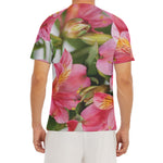 Alstroemeria Flower Print Men's Short Sleeve Rash Guard