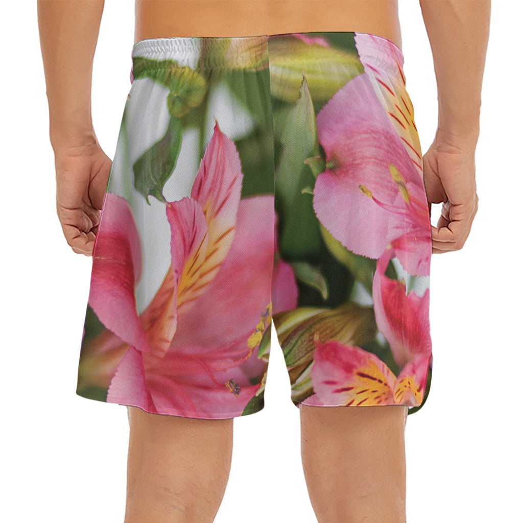 Alstroemeria Flower Print Men's Split Running Shorts