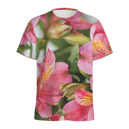 Alstroemeria Flower Print Men's Sports T-Shirt