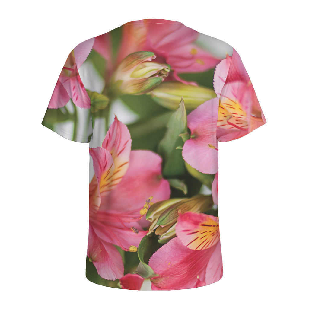 Alstroemeria Flower Print Men's Sports T-Shirt
