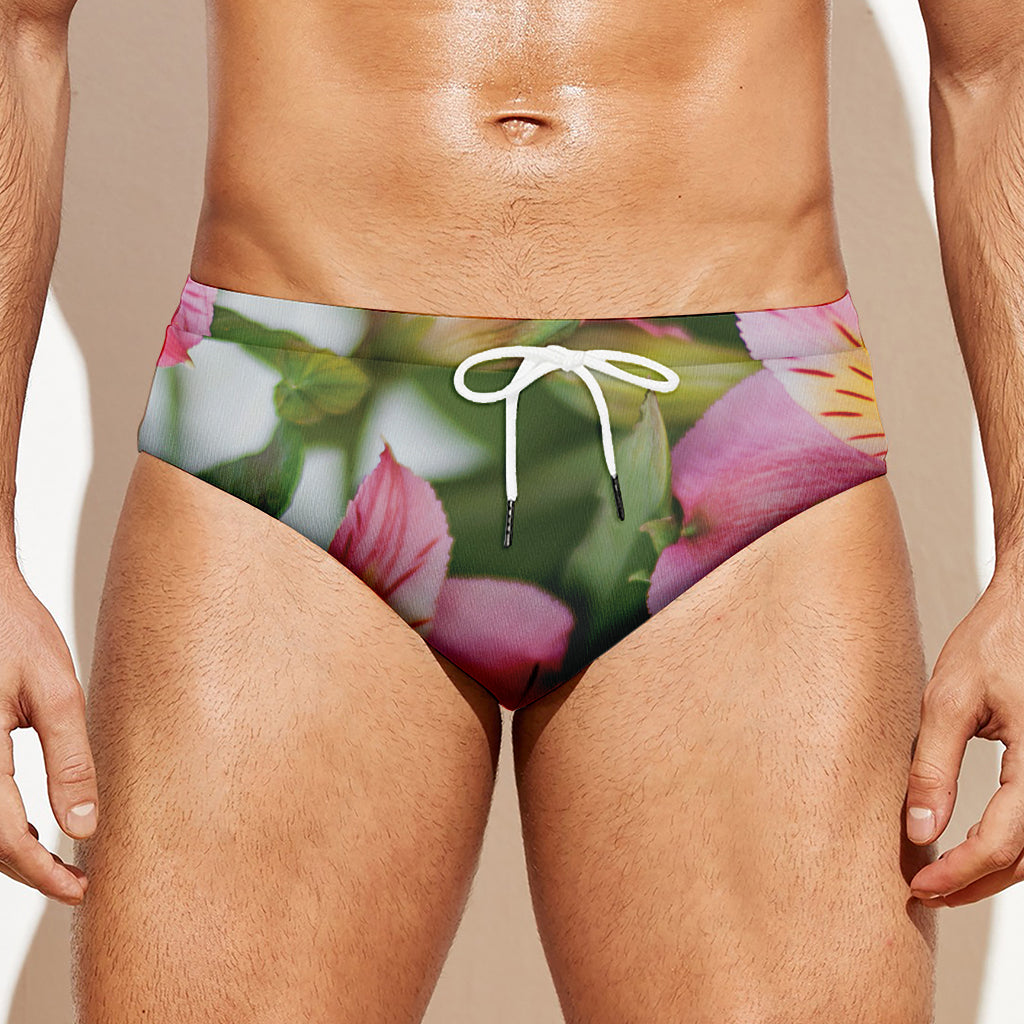 Alstroemeria Flower Print Men's Swim Briefs