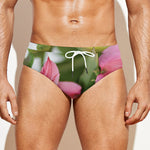 Alstroemeria Flower Print Men's Swim Briefs