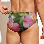 Alstroemeria Flower Print Men's Swim Briefs