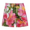 Alstroemeria Flower Print Men's Swim Trunks