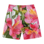 Alstroemeria Flower Print Men's Swim Trunks