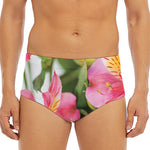 Alstroemeria Flower Print Men's Triangle Swim Briefs