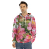 Alstroemeria Flower Print Men's Velvet Pullover Hoodie