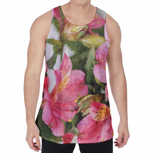 Alstroemeria Flower Print Men's Velvet Tank Top