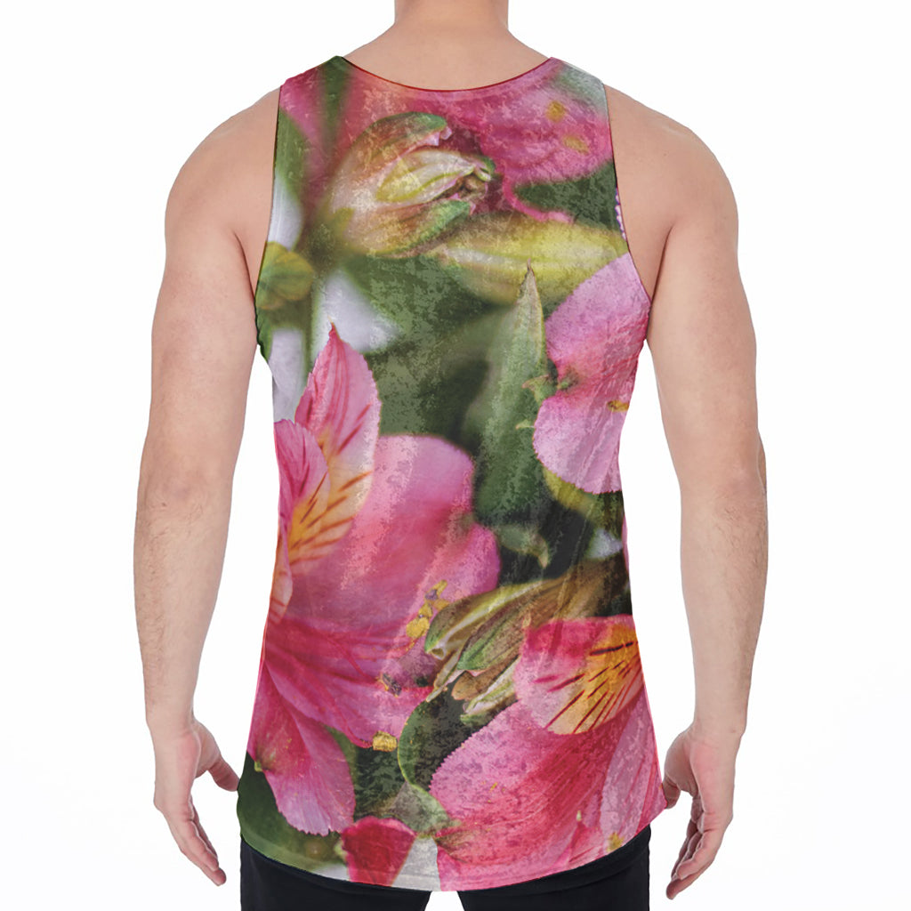 Alstroemeria Flower Print Men's Velvet Tank Top