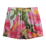 Alstroemeria Flower Print Mesh Shorts