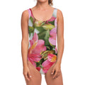 Alstroemeria Flower Print One Piece Swimsuit