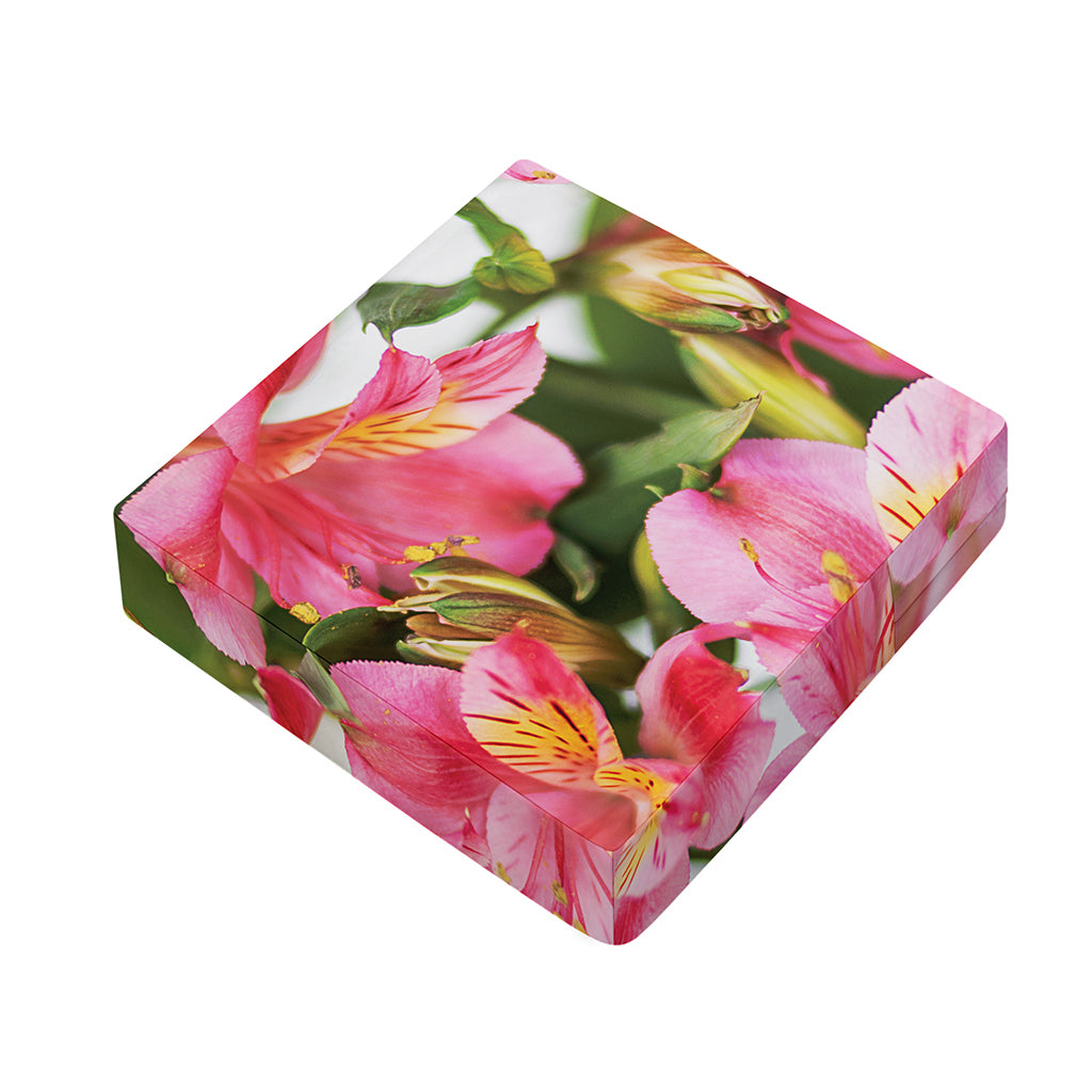 Alstroemeria Flower Print Outdoor Seat Cushion Cover