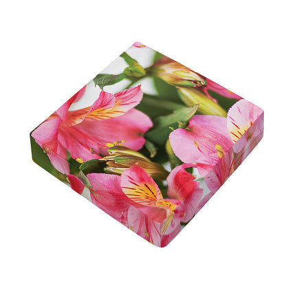 Alstroemeria Flower Print Outdoor Seat Cushion Cover