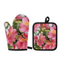Alstroemeria Flower Print Oven Mitt And Pot Holder Set