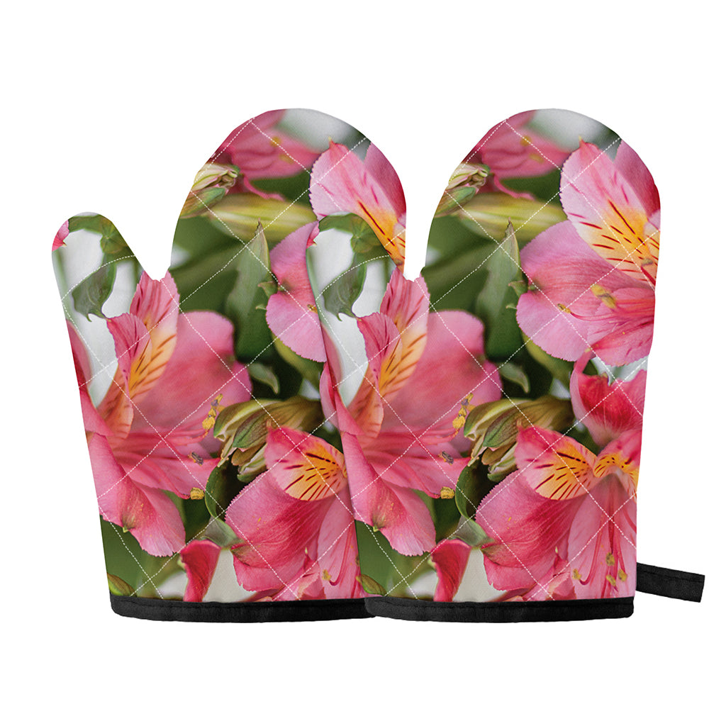 Alstroemeria Flower Print Oven Mitts