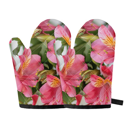 Alstroemeria Flower Print Oven Mitts