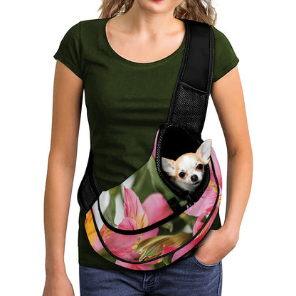 Alstroemeria Flower Print Pet Sling Carrier