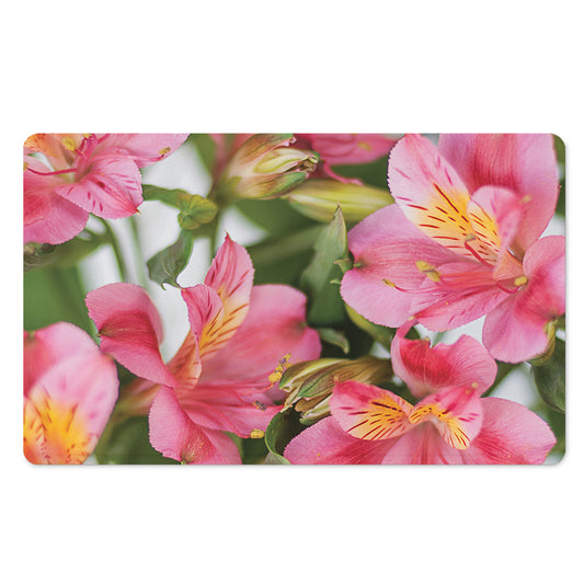 Alstroemeria Flower Print Polyester Doormat