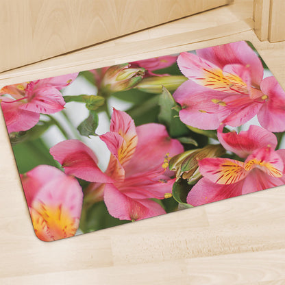 Alstroemeria Flower Print Polyester Doormat