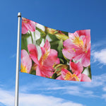 Alstroemeria Flower Print Polyester Flag
