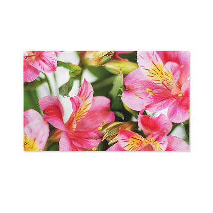 Alstroemeria Flower Print Polyester Flag