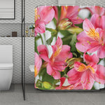 Alstroemeria Flower Print Polyester Shower Curtain