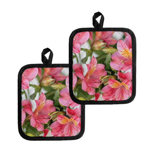 Alstroemeria Flower Print Pot Holders