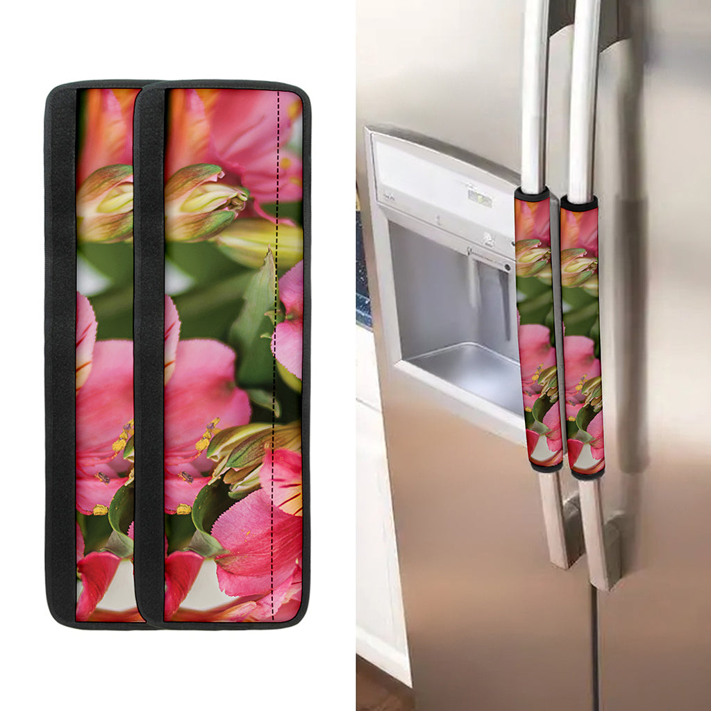 Alstroemeria Flower Print Refrigerator Handle Covers