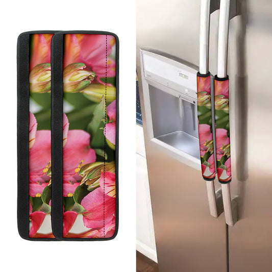 Alstroemeria Flower Print Refrigerator Handle Covers