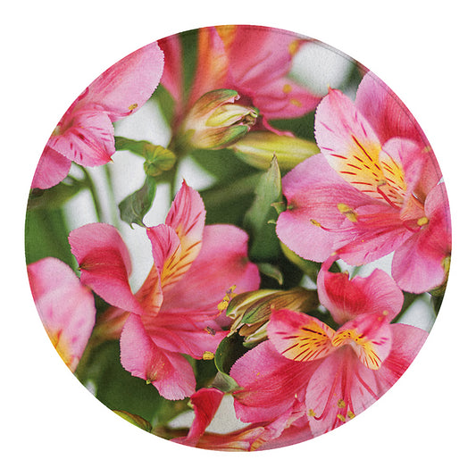 Alstroemeria Flower Print Round Blanket