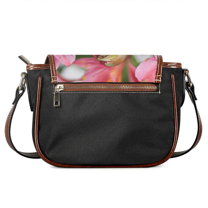 Alstroemeria Flower Print Saddle Bag