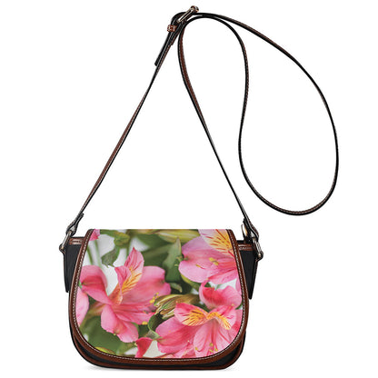 Alstroemeria Flower Print Saddle Bag