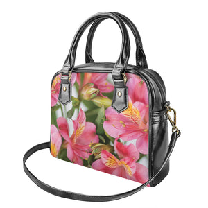 Alstroemeria Flower Print Shoulder Handbag