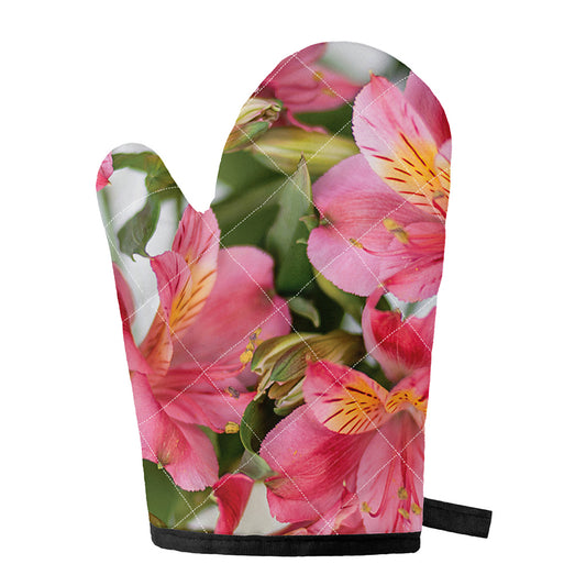 Alstroemeria Flower Print Single Oven Mitt