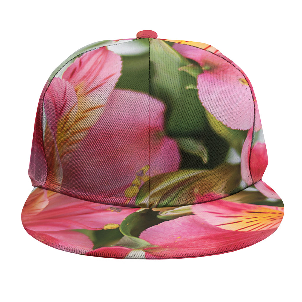 Alstroemeria Flower Print Snapback Cap