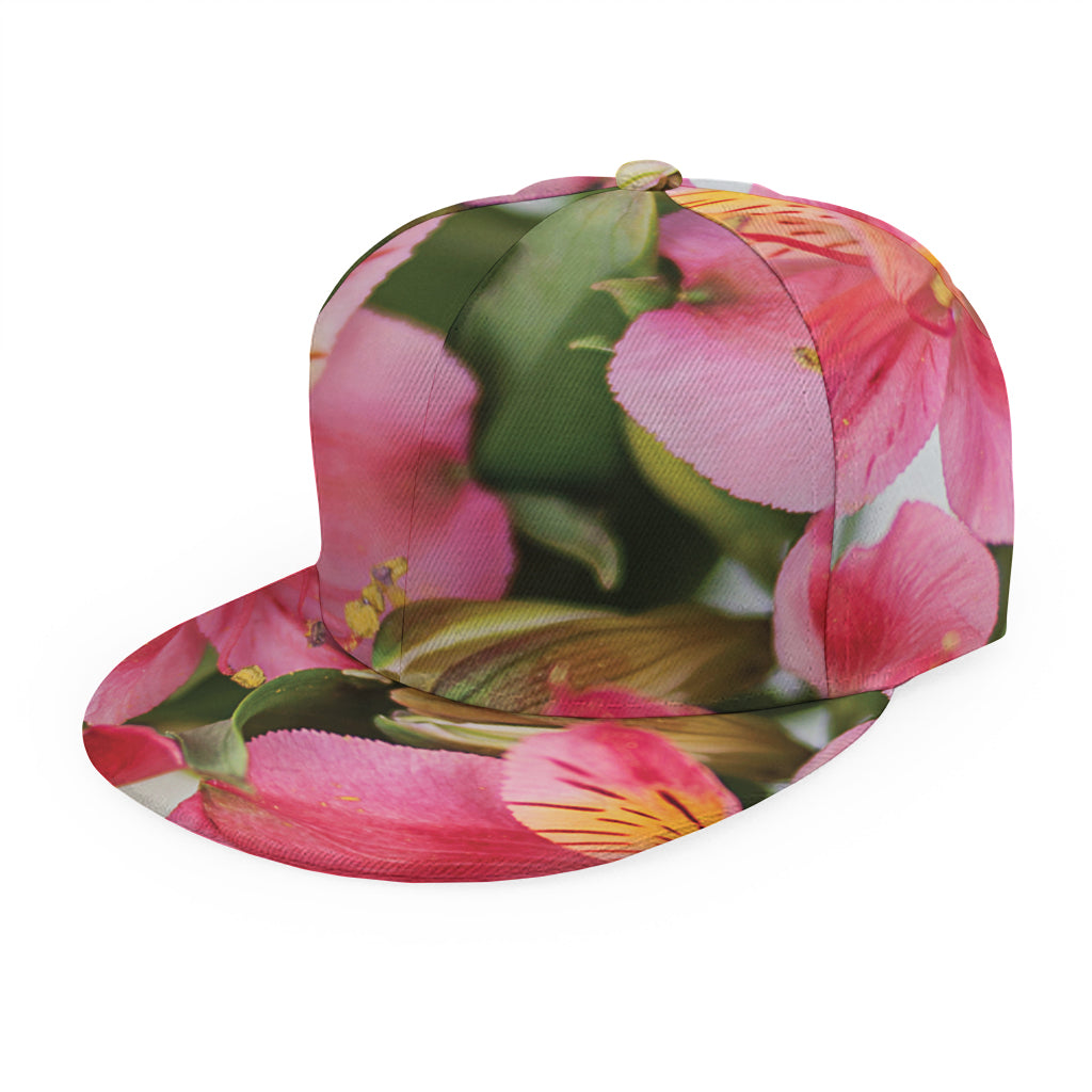 Alstroemeria Flower Print Snapback Cap