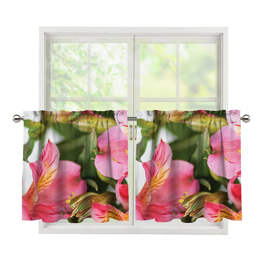 Alstroemeria Flower Print Tier Curtains