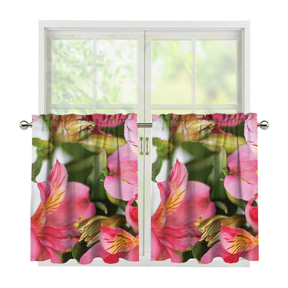 Alstroemeria Flower Print Tier Curtains