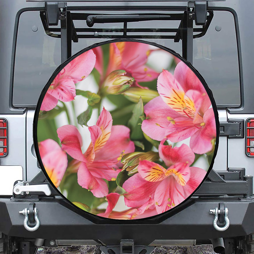 Alstroemeria Flower Print Tire Cover